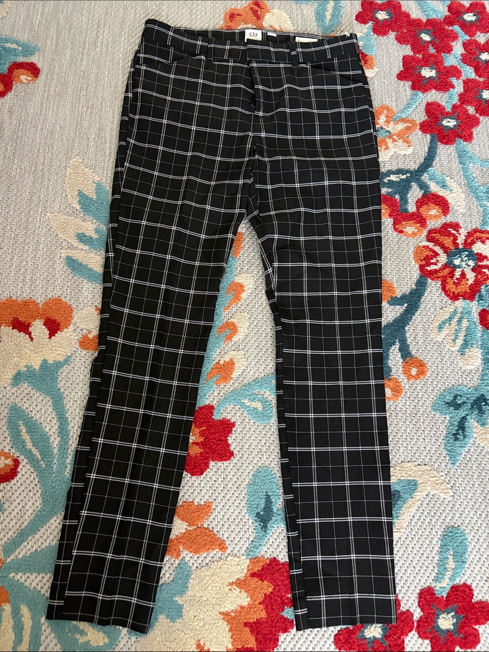 GAP Black Windowpane Plaid Dress Pants